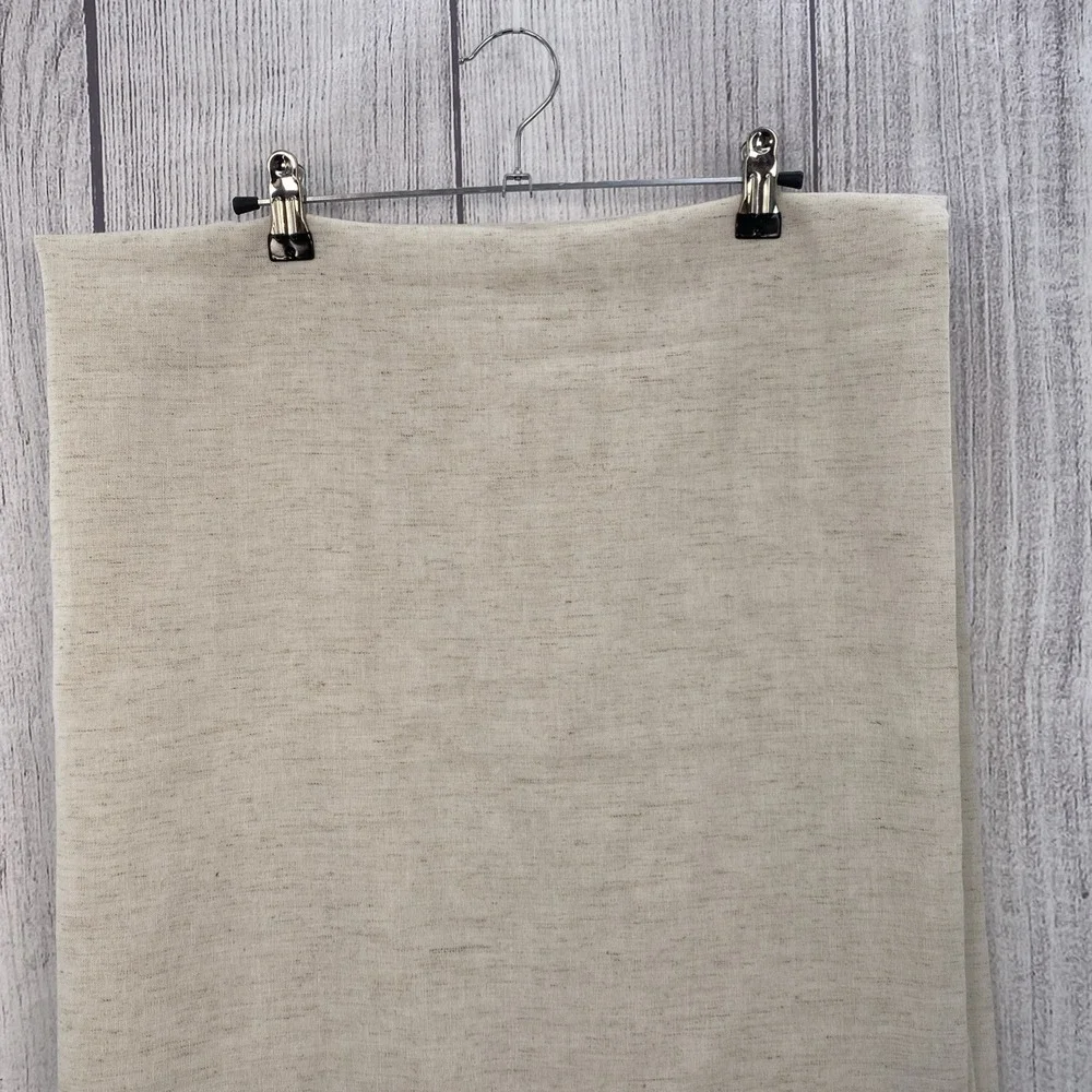 DKNY Shower Curtain Beige Linen Blend Crochet Lace Pleated Rustic Boho Natural